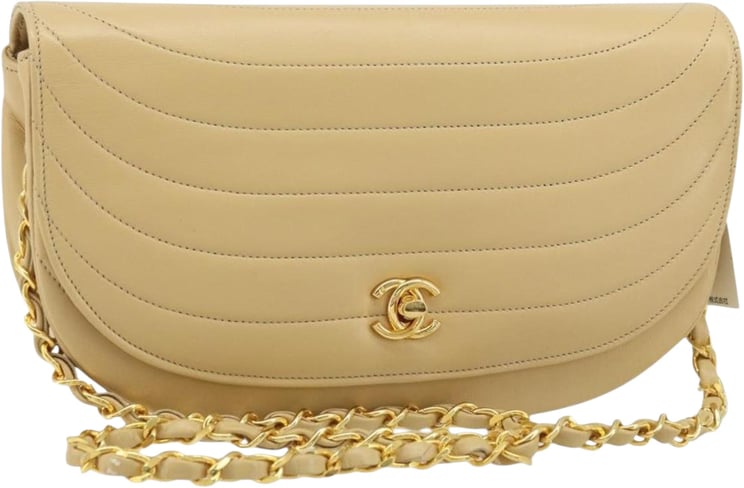 Chanel Chanel Vintage Half Moon Flap Bag Quilted lambskin