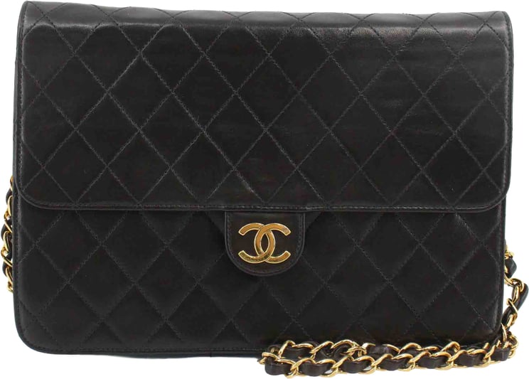 Chanel Chanel Chanel Matelassé Cuir Noir Black leather medium
