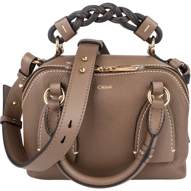 Chloé Chloé Brown Grained Leather Daria Small Crossbody Handbag