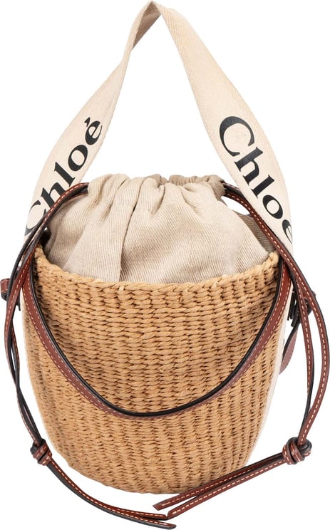 Chloé Chloé Raffia Woody Basket Crossbody Handbag