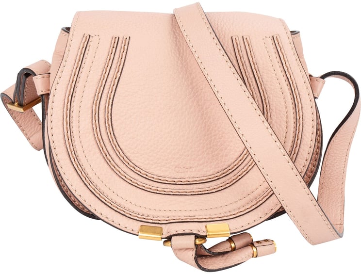 Chloé Chloé Grained Calfskin Mini Marcie Saddle Crossbody Bag