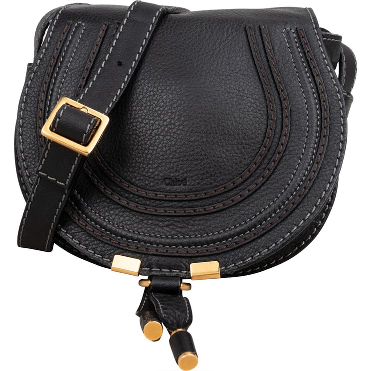 Chloé Chloé Grained Calfskin Small Marcie Saddle Crossbody Bag