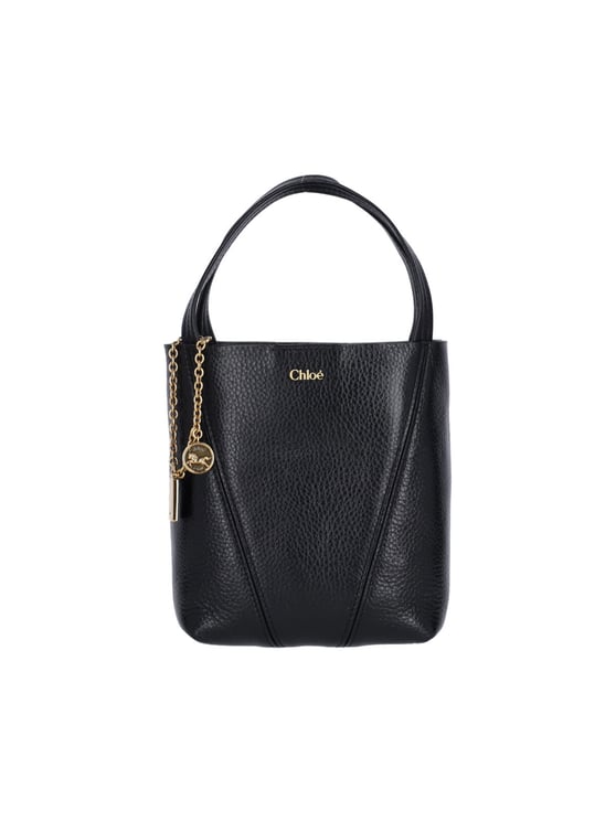 Chloé Black Spin Small Leather Tote Bag