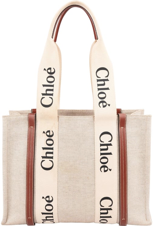 Chloé Chloé Canvas Woody Tote Medium Shoulder Bag