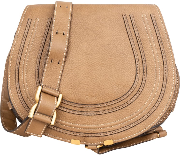 Chloé Chloé Grained Leather Marcie Saddle Crossbody Bag