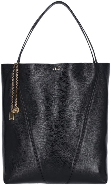 Chloé Black Spin Textured Leather Tote