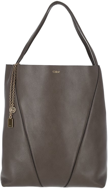 Chloé Grey Spin Textured Leather Tote