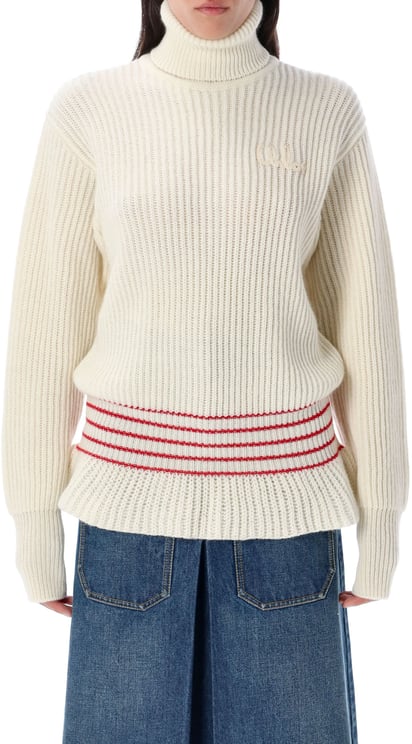 Chloé High Neck Knit Iconic Milk