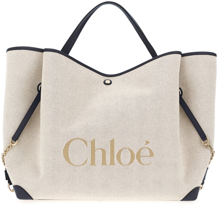 Chloé Chloe Beige canvas shopping bag
