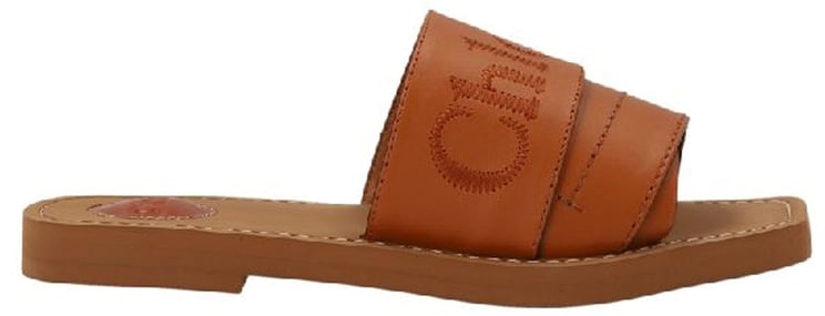 Chloé Chloè Logo Woody Flat Sandals