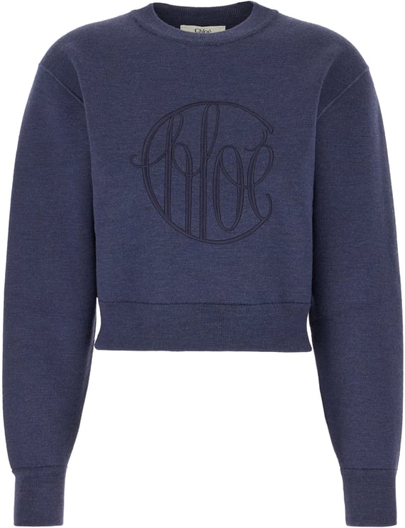 Chloé Chloe Navy blue linen sweater
