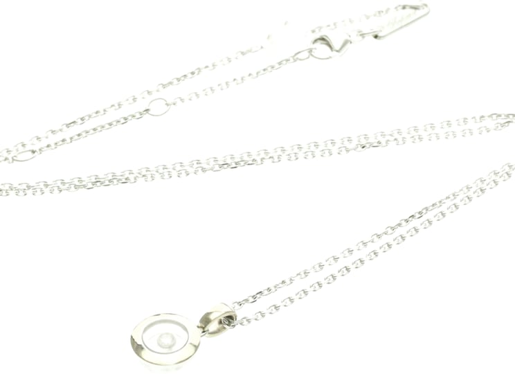 Chopard Chopard Happy Diamonds Round Pendant 18K White Gold with 1 Floating Diamond