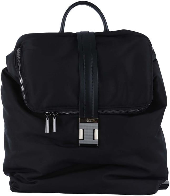 Christian Louboutin Black Backpack with Smooth Fabric Body