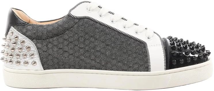 Christian Louboutin Christian Louboutin Seavaste 2 Orlato Spiked Leather Casual Sneakers in Gray, Size 41 EU