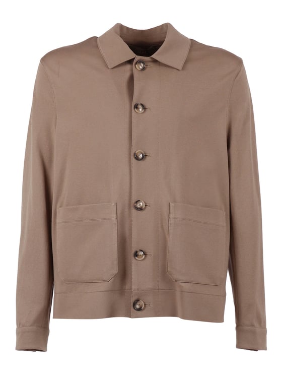 Circolo 1901 Brown Minimalist Shirt Casual Jacket