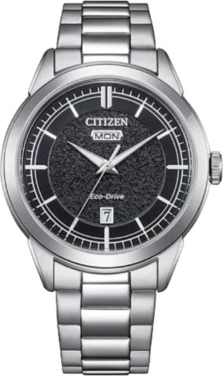 Citizen Citizen Horloge AW0151-85E Staal Eco-drive met Zwarte Wijzerplaat 39mm