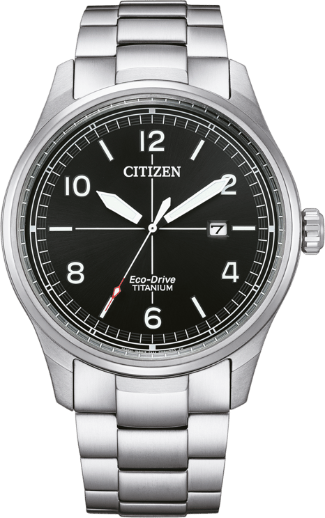 Citizen Citizen Horloge BM7570-80E Titanium Eco-drive Saffier Glas 100m Waterdicht met Zwarte Wijzerplaat 42mm