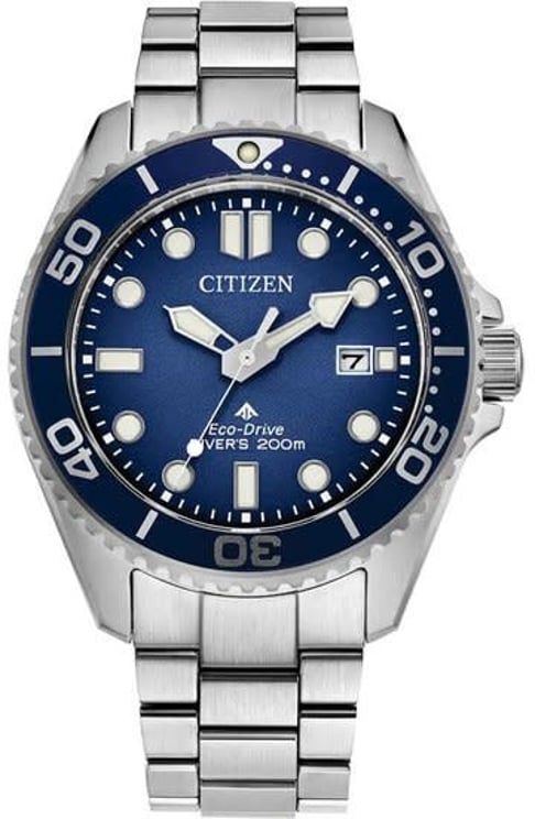 Citizen Citizen Horloge BN0260-54L Promaster Staal Eco-drive 200m Waterdicht met Blauwe Wijzerplaat 40mm