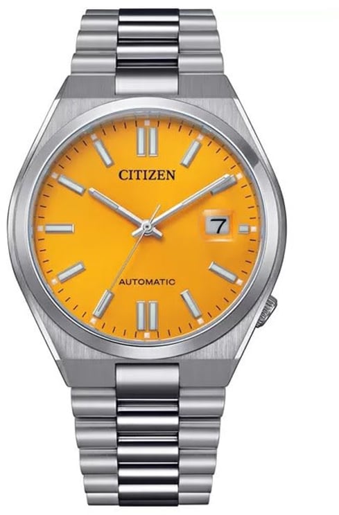 Citizen Citizen Horloge NJ0150-81Z Staal Automaat 50m Waterdicht met Saffierglas en Gele Wijzerplaat 40mm