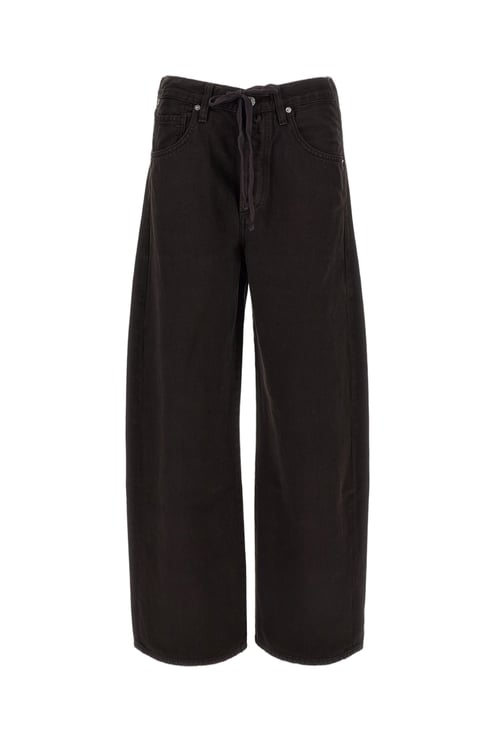 Citizens of Humanity Wide-Leg Cotton Denim Drawstring Jeans