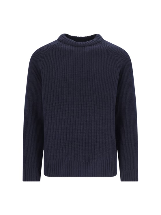 Closed Navy Blue Ribbed Wool Sweater