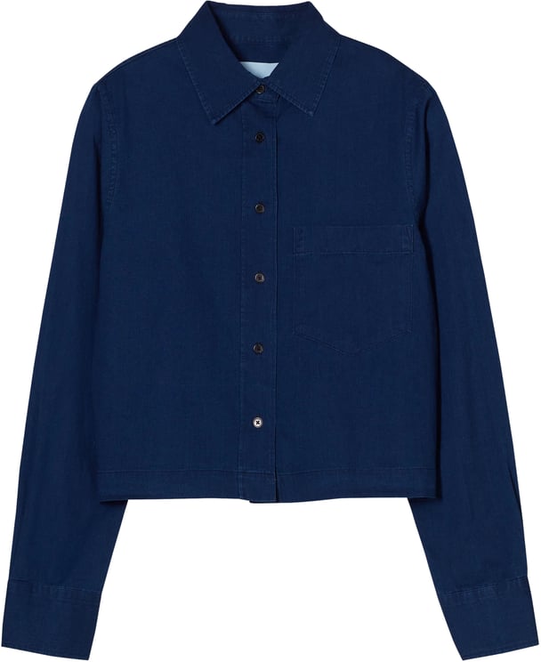 Closed Closed Cropped Classic Shirt Blouses Donkerblauw C94375-19y-27