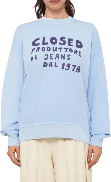 Closed Closed - Relaxed crewneck - C95711-47V-13 - 565 Sky blue