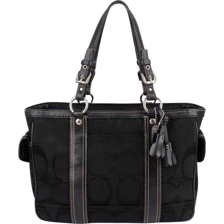Coach Coach Black Monogram Signature Gallery Tote Shoulder Bag