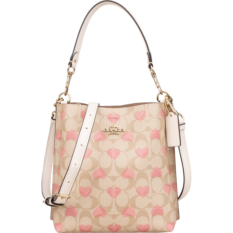 Coach Coach Signature Monogram Heart Print Mollie Bucket Handbag