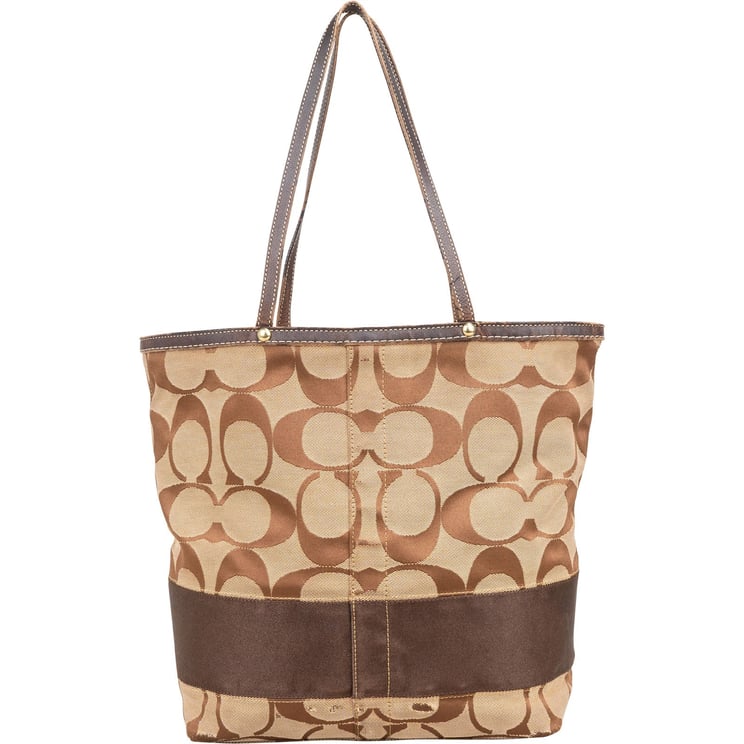 Coach Coach Monogram Signature Stripe Tote Shoulder Bag