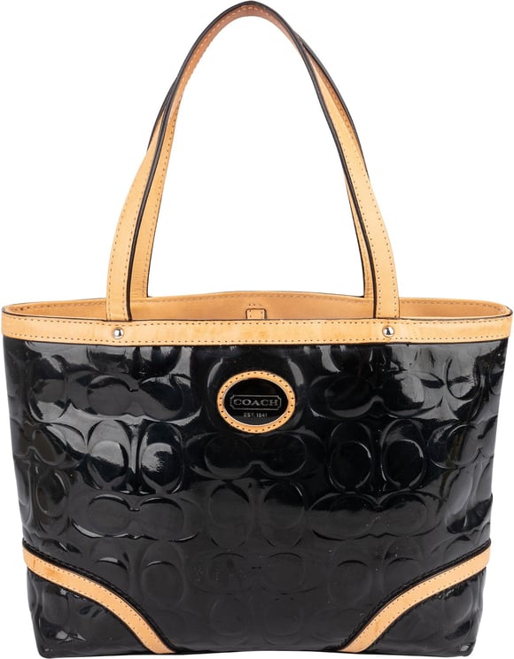 Coach Coach Monogram Patent Leather Signature Embossed Handbag