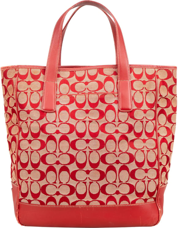 Coach Coach Monogram Signature Canvas Optic Tote Handbag