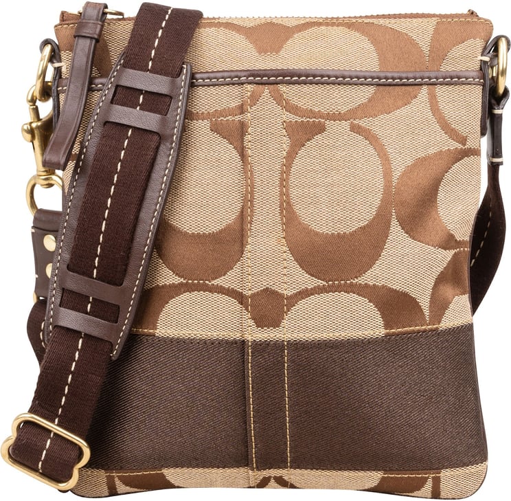 Coach Coach Monogram Signature Stripe File Crossbody Bag