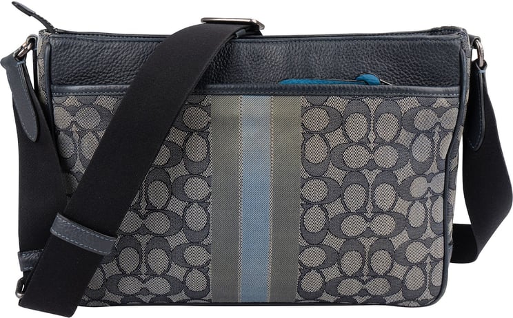 Coach Coach Monogram Signature Mens Thompson Varsity Stripe Crossbody Bag