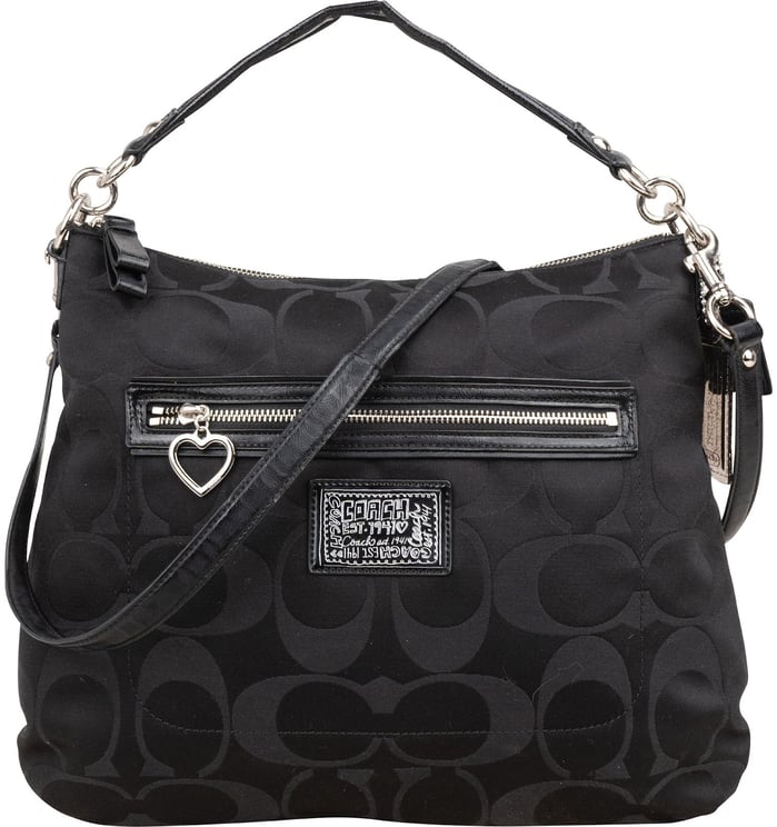 Coach Coach Monogram Signature Sateen Poppy Convertible Handbag