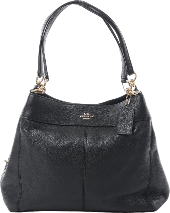 Coach Coach Lexy Pebbled Leather Shoulder Bag in Black