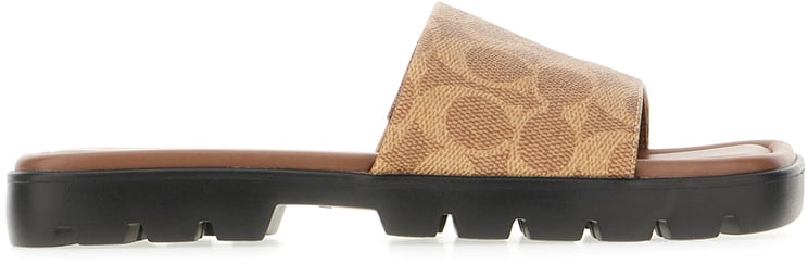 Coach Coach Printed synthetic leather slippers