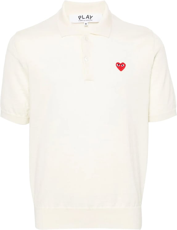 Comme des Garçons Sweater Red Emblem White