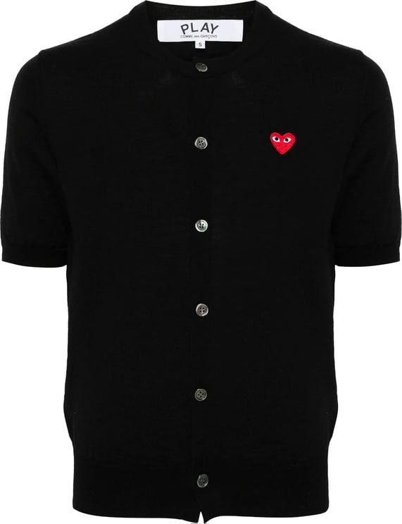 Comme des Garçons Round Neck Red Emblem Black