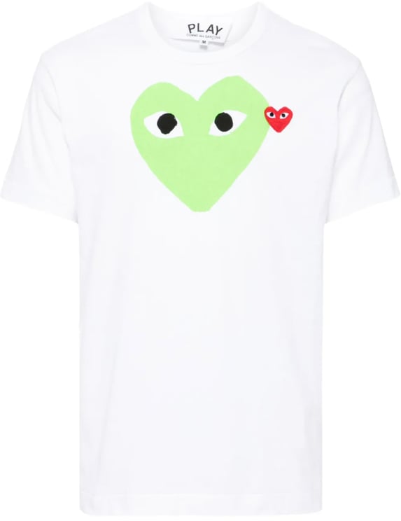 Comme des Garçons T-shirt Red Emblem Red Heart Green