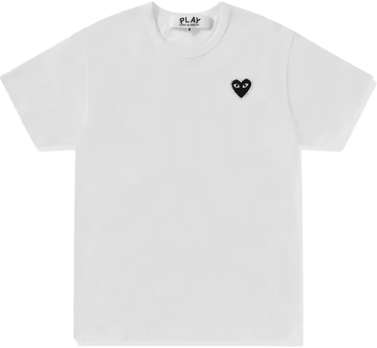 Comme des Garçons T-shirt Rhinestone Emblem Heart White/black