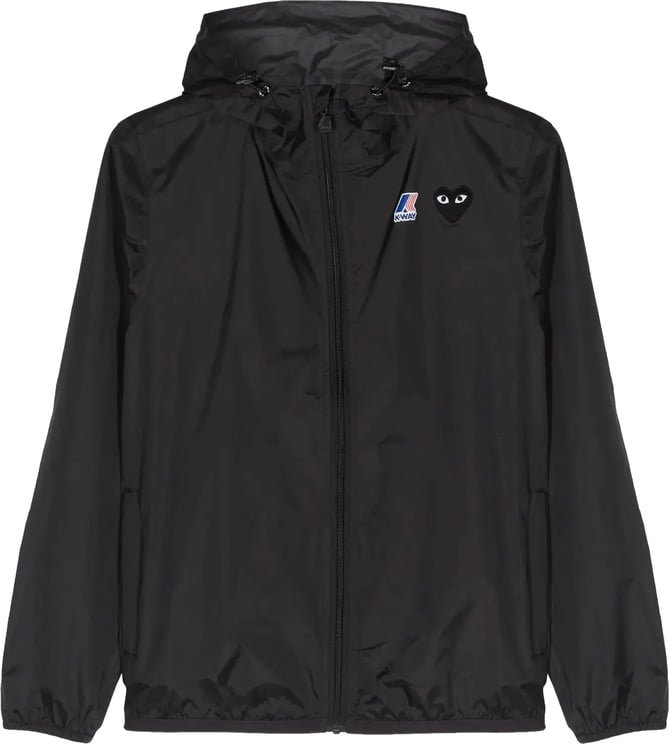 Comme des Garçons K-way Full Zip Jacket Black Emblem Black