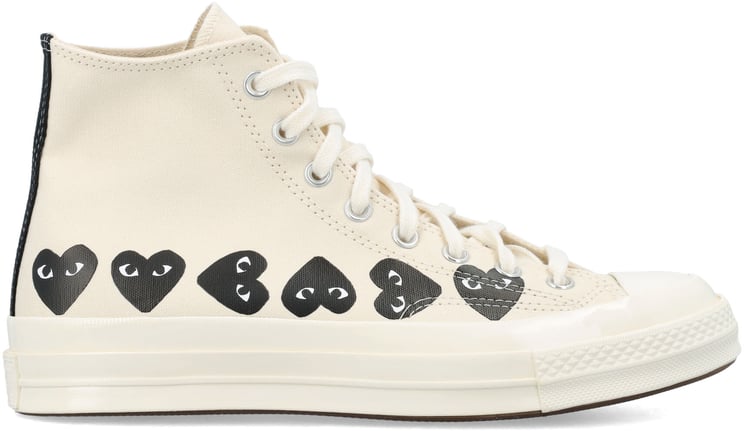 Comme des Garçons Converse Multi Heart High Top Bianco