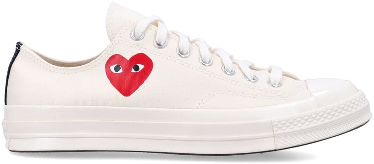 Comme des Garçons Converse Small Red Heart Low Top Bianco