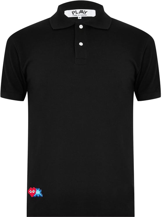 Comme des Garçons Heart Invader Logo Polo Shirt