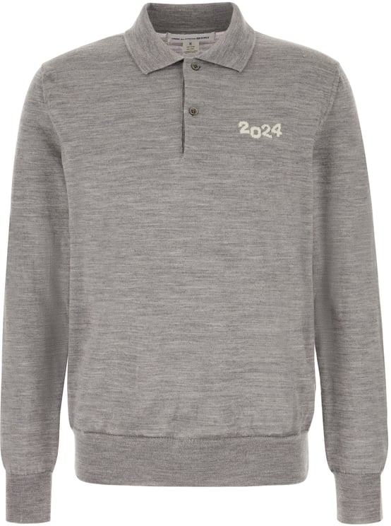 Comme des Garçons Comme Des Garcons Shirt Melange grey wool polo shirt