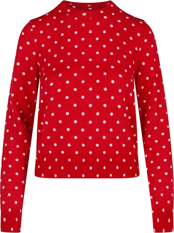 Comme des Garçons Red Polka Dot Cropped Crewneck Sweater