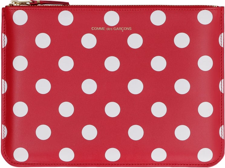 Comme des Garçons Logo detail flat leather pouch