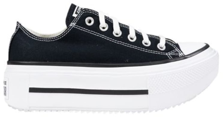 Converse Converse Black And White Fabric Platform Sneakers