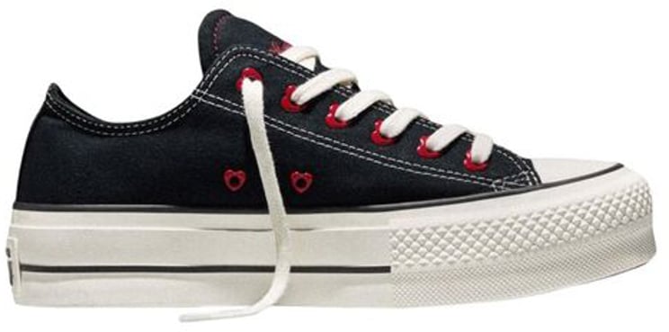 Converse Converse Black Fabric Platform Sneakers